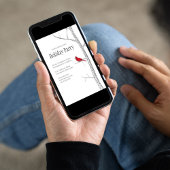 Eenvoudige vakantie winter rode kardinaal berk boo kaart