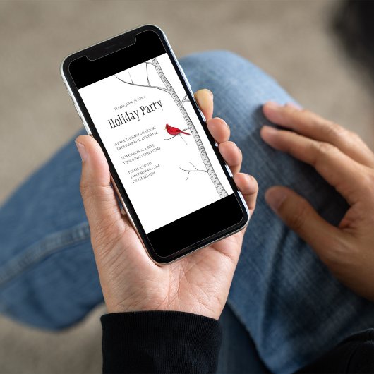 Eenvoudige vakantie winter rode kardinaal berk boo kaart