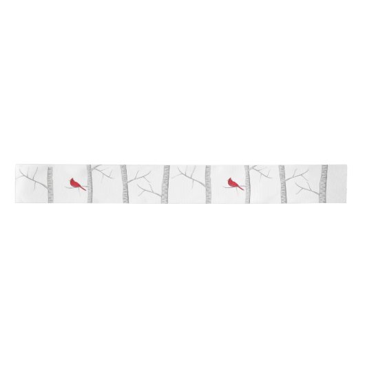 Eenvoudige vakantie winter rode kardinaal berk boo satijnen lint (Voorkant)