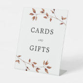 Eenvoudige val laat Kaarten geschenken bruiloft Reclamebord Met Voetstuk (Voorkant)