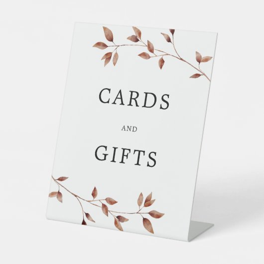 Eenvoudige val laat Kaarten geschenken bruiloft Reclamebord Met Voetstuk (Voorkant)