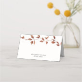 Eenvoudige val verlaat botanische bruiloft plaatskaartje (Achterkant)