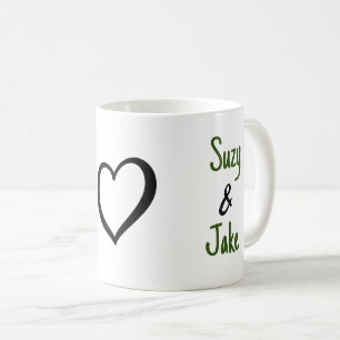 Eenvoudige Valentijn naam hart Koffiemok