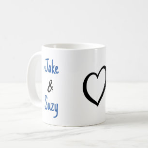 Eenvoudige Valentijn naam hart Koffiemok