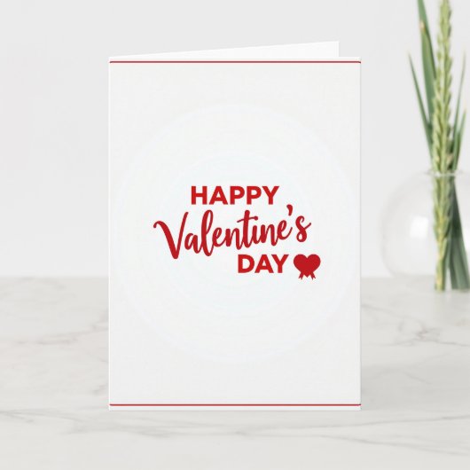 Eenvoudige Valentijnkaart Rood Kaart (Voorkant)