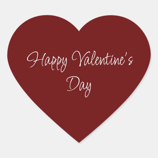 Eenvoudige Valentijnsdag Elegant Script Rood Hart Sticker (Voorkant)