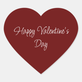 Eenvoudige Valentijnsdag Elegant Script Rood Hart Sticker