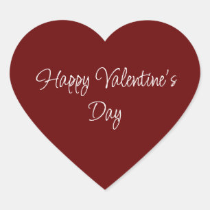 Eenvoudige Valentijnsdag Elegant Script Rood Hart Sticker