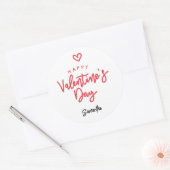 Eenvoudige Valentijnsdag Favor Ronde Sticker (Envelop)