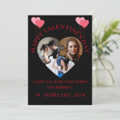 Eenvoudige Valentijnsdag fotokaart Bedankkaart (Staand voorkant)