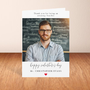 Eenvoudige Valentijnsdag fotokaart voor docent Kaart