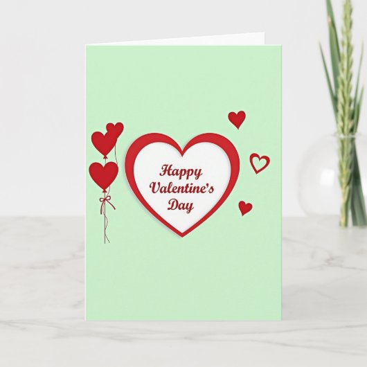 Eenvoudige Valentijnsdag Hartjes Kaart (Voorkant)
