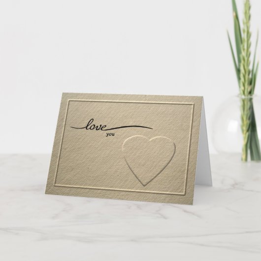 Eenvoudige Valentijnsdag in reliëf, hartfeestdag K Feestdagen Kaart (Voorkant)