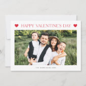 Eenvoudige Valentijnsdag met 2 foto's Feestdagenkaart (Voorkant)