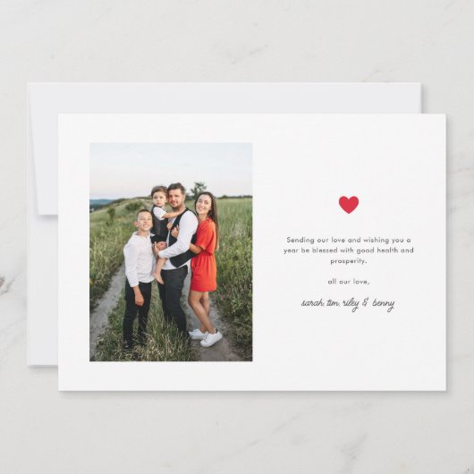 Eenvoudige Valentijnsdag met 2 foto's Feestdagenkaart (Achterkant)