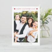 Eenvoudige Valentijnsdag met 2 foto's Feestdagenkaart (Staand voorkant)