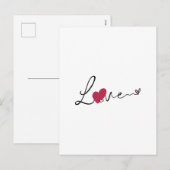 Eenvoudige Valentijnskaart met liefdesboodschap Feestdagenkaart (Voorkant / Achterkant)