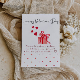 Eenvoudige Valentijnskaart voor Hart Feestdagenkaart