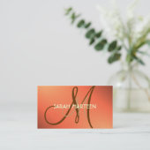 Eenvoudige valkleuren persen aangepaste monogram k visitekaartje (Staand voorkant)