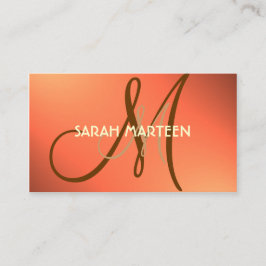 Eenvoudige valkleuren persen aangepaste monogram k visitekaartje