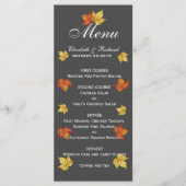 Eenvoudige vallende esdoorn bladeren bruiloft menu (Voorkant)