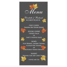 Eenvoudige vallende esdoorn bladeren bruiloft menu