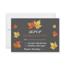 Eenvoudige vallende esdoorn verlaat bruiloft RSVP