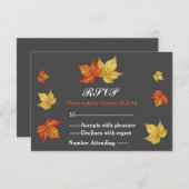 Eenvoudige vallende esdoorn verlaat bruiloft RSVP (Voorkant / Achterkant)