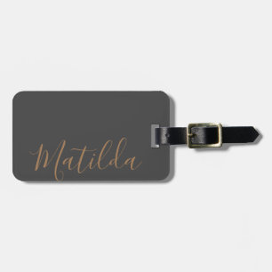 Eenvoudige, vaste kleur Gold persoonlijke naam Bagagelabel