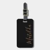 Eenvoudige vaste kleur Goud, persoonlijke naam Bag Bagagelabel (Voorkant verticaal)