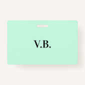 Eenvoudige vaste kleur voeg naamtekst-monogra toe badge (Achterkant)