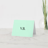 Eenvoudige vaste kleur voeg naamtekstmonogram toe bedankkaart (Voorkant)