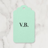 Eenvoudige vaste kleur voeg naamtekstmonogram toe cadeaulabels (Achterkant)