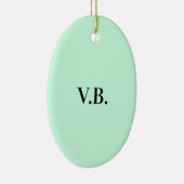 Eenvoudige vaste kleur voeg naamtekstmonogram toe keramisch ornament (Rechts)