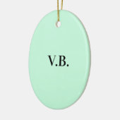 Eenvoudige vaste kleur voeg naamtekstmonogram toe keramisch ornament (Links)