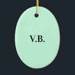 Eenvoudige vaste kleur voeg naamtekstmonogram toe keramisch ornament<br><div class="desc">Ontwerp van sjabloon aanpassen</div>