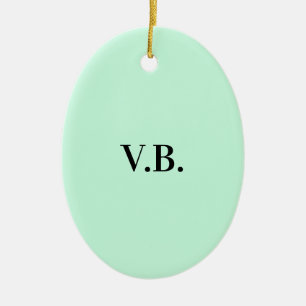 Eenvoudige vaste kleur voeg naamtekstmonogram toe keramisch ornament