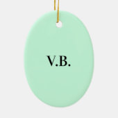 Eenvoudige vaste kleur voeg naamtekstmonogram toe keramisch ornament (Achterkant)