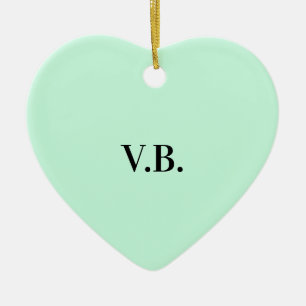 Eenvoudige vaste kleur voeg naamtekstmonogram toe keramisch ornament
