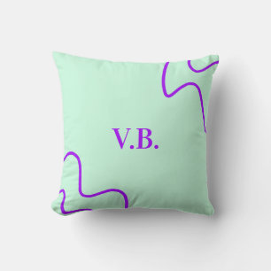 Eenvoudige vaste kleur voeg naamtekstmonogram toe kussen