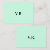 Eenvoudige vaste kleur voeg naamtekstmonogram toe notitiekaartje (Voorkant / Achterkant)