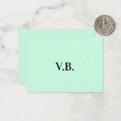 Eenvoudige vaste kleur voeg naamtekstmonogram toe notitiekaartje (Voorkant / Achterkant in situ)