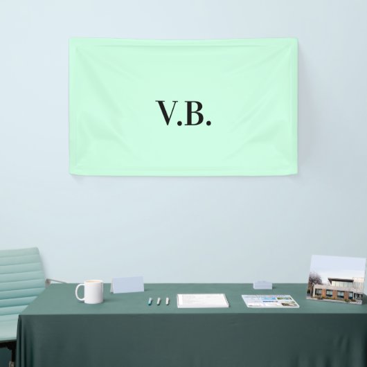 Eenvoudige vaste kleur voeg naamtekstmonogram toe spandoek (Beurs)