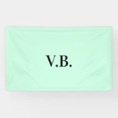 Eenvoudige vaste kleur voeg naamtekstmonogram toe spandoek (Horizontaal)