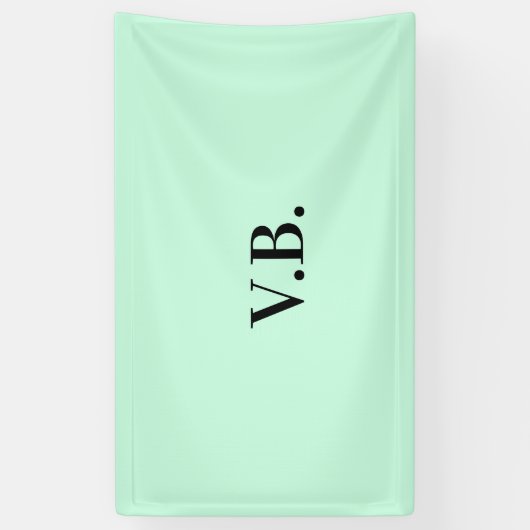 Eenvoudige vaste kleur voeg naamtekstmonogram toe spandoek (Verticaal)