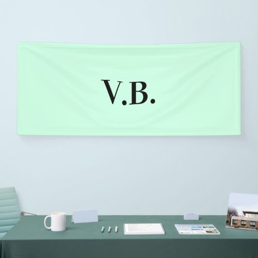 Eenvoudige vaste kleur voeg naamtekstmonogram toe spandoek (Beurs)