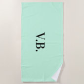 Eenvoudige vaste kleur voeg naamtekstmonogram toe strandlaken (Voorkant)