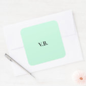 Eenvoudige vaste kleur voeg naamtekstmonogram toe vierkante sticker (Envelop)