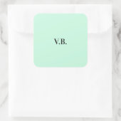 Eenvoudige vaste kleur voeg naamtekstmonogram toe vierkante sticker (Tas)