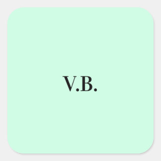 Eenvoudige vaste kleur voeg naamtekstmonogram toe vierkante sticker